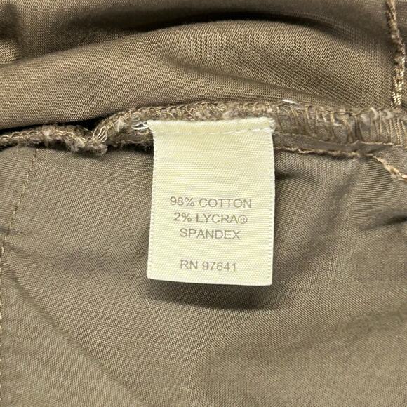 J Jill Capri Pants Womens 10 Brown Cropped Chino Below Waist Stretch Cotton Cuff - Picture 7 of 12